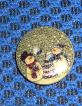 Set 10 buttons "Two snowman" 15 mm