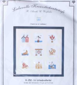 Liebevolle Kreuzstichentwürfe Stickvorlage Urlaubsallerlei