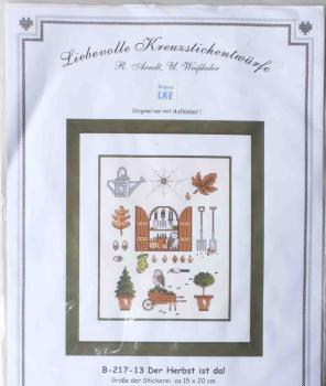 Liebevolle Kreuzstichentwürfe Stickvorlage Der Herbst ist da