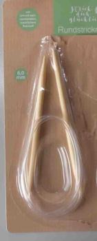 Preview: Set 5 Holzrundstricknadeln je 80 cm lang 4,0, 5,0, 6,0.8,0 und 10 mm
