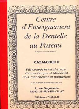 Centre d´Enseignement de la dentelle au Fuseau  Catalogue E