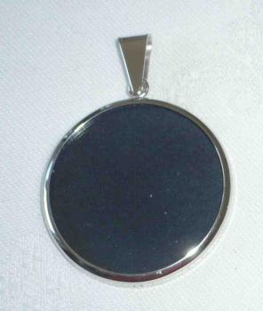 Anhänger zum Spitze einlegen silberfarbend Durchmesser ca 3,5 cm