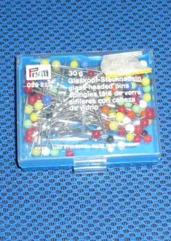 Glaskopf-Stecknadel bunt Prym 30 Gramm