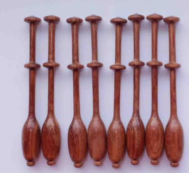 Set 8 Brügger Klöppel ca 10,4 cm braunes Holz