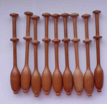 Set 9 Brügger Klöppel ca 10,4 cm Edelholz