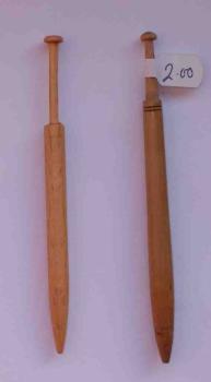 Paar Honitonklöppel ca 9,6-9,8 cm lang helles Holz