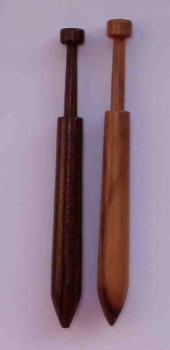 Paar Downtonklöppel ca 8 cm lang dunkle Hölzer