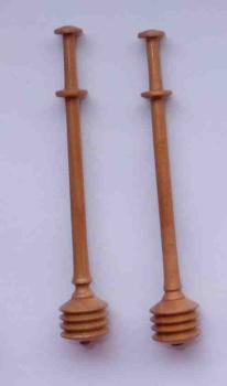 Paar schön gedrechselte Klöppel ca 9,8 cm lang