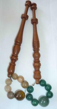 Paar englische Klöppel mit Edelsteinperlen ca 11 cm lang