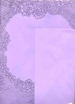 Briefpapier mit Klöppelbriefmuster lila