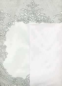 Briefpapier mit Klöppelbriefmuster grau
