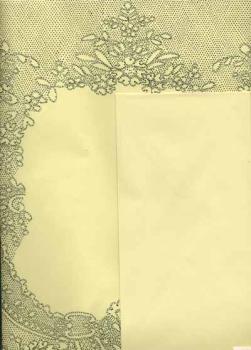 Briefpapier mit Klöppelbriefmuster gelb