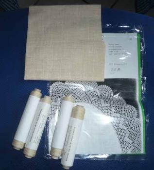 Set Randspitze KB von Erika Lanz , Stoff, Leinen 35/3 Farbe 36