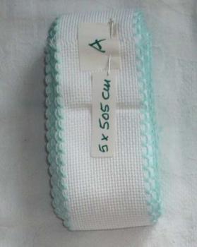 Stickband Aida mit grün 5 x 505 cm