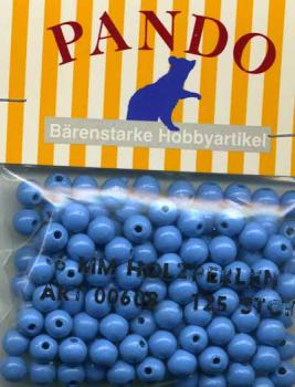 wood beads blue 6 mm