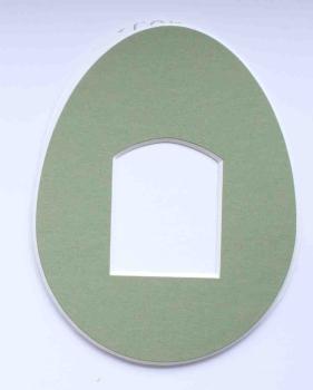Ei - grün -  Passepartout ca 10,2 x 13,3 cm