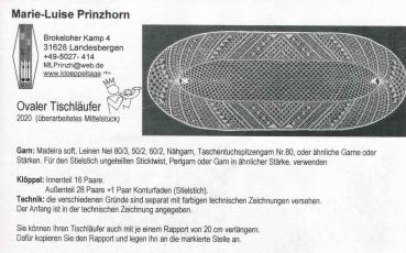 KB Ovaler Tischläufer 2020 von Marie-Luise Prinzhorn