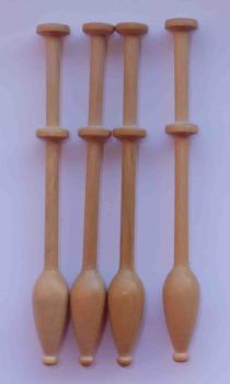 flandrische Klöppel ca 10,4 cm lang helles Holz