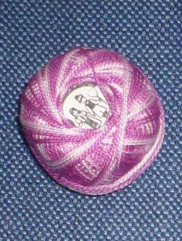 Perlgarn 8 aus Ungarn pinkweiss 10 Gramm