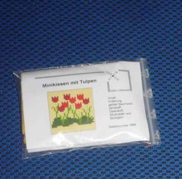 Stiching Set Gisela Deharde Minikissen mit Tulpen