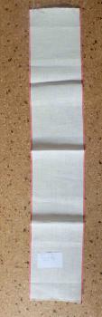 Leinenband wollweiß mit roten Rändern ca. 94,5 cm lang 16,6 cm b