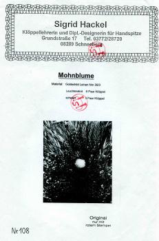 Klöppelbrief Sigrid Hackel Nr. 108 Mohnblume