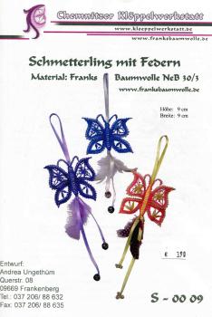 KB Schmetterling mit Federn S-0009 von Andrea Ungethüm