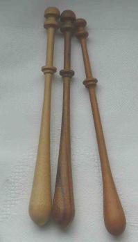 Set 3 Bayeuxklöppel ca 11,6 cm lang - verschiedene Hölzer
