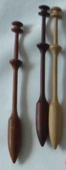 Set 3 Schweizer Klöppel 10 cm verschiedene Hölzer