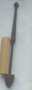 Hülsenklöppel ca 12,2 cm lang -Stab aus Ebenholz