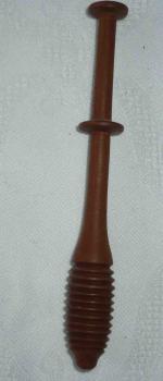 Schön gedrechselter Klöppel ca 10,2 cm lang dunkles Holz