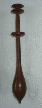 Klöppel mit doppeltem Kopf ca. 9 cm lang dunkles Holz