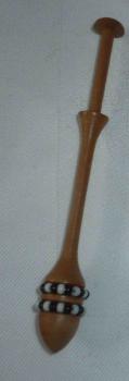 Dänischer Klöppel mit zwei Perlenringen ca 9,8 cm lang