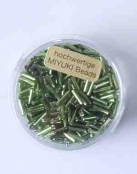 MIYUKIstifte mit Hellgrün mitSilbereinzug 7/2mm 10 Gramm