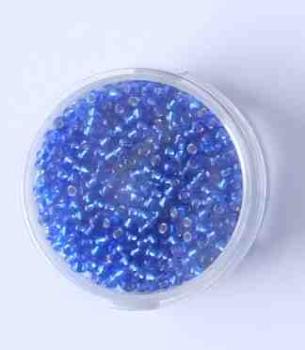 Rocailles 2,6 mm 17 gramm silbereinzug safirblue - Prachthobby