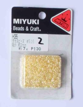 MIYUKI 2 mm 7 Gramm transparent helles apricot
