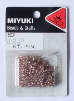 MIYUKI 2 mm 7 Gramm transparent dunkelaltrosa