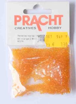 Rocailles 2,6 mm 15 Gramm dunkelorange - Pracht