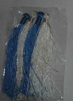 Set 4 Quasten blau/weiß