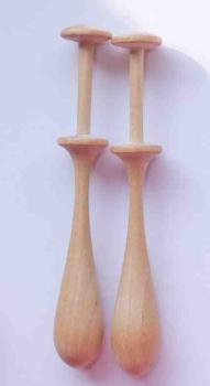 Paar schwedische Klöppel ca 10,2 cm lang helles Holz