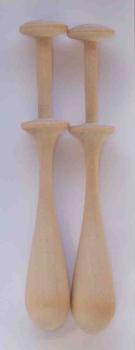 Paar schwedische Klöppel ca 10,2 cm lang helles Holz