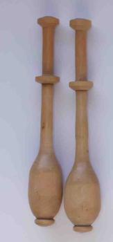 Paar Palmholzklöppel ca 9,8 cm lang