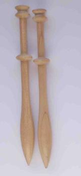 Paar Klöppel doppelter Kopf ca 11,3 cm lang helles Holz