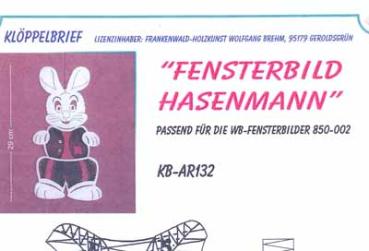 Fensterbild Hasenmann von Frankenwald-Holzkunst