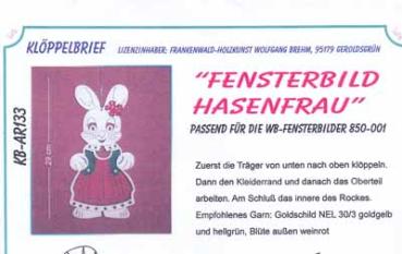 Fensterbild Hasenfrau von Frankenwald-Holzkunst
