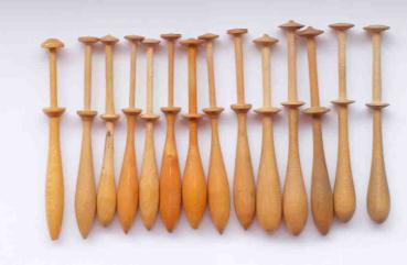 Set 21 Dänische Klöppel ca 9,5-10,5 cm lang
