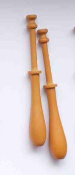 Set 3 Klöppel ca 10 cm lang helles Holz