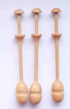 Set 3 Dänische Klöppel ca 9 cm lang - mit Ring