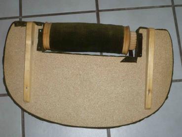 Preview: Dänisches Klöppelbrett mit Rolle - Oliv mit Tasche