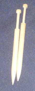 Paar Honitonklöppel ca 9,8 cm helle Hölzer